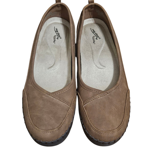 EASY STREET Poe Comfort Women's Tan Flats Sz 8W - Picture 2 of 8